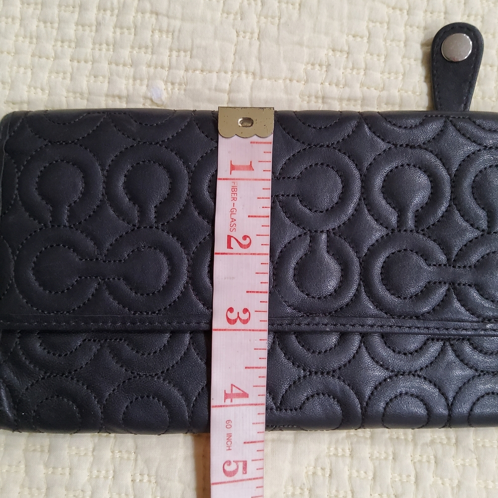 Coach Black Leather Logo Long Wallet - Picture 7 of 10
